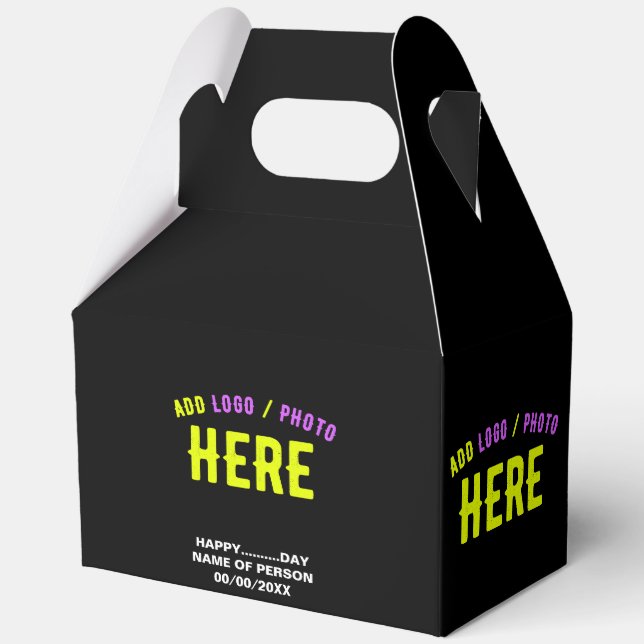 STYLISH MODERN CUSTOMIZABLE BLACK VERIFIED BRANDED FAVOUR BOX (Front)