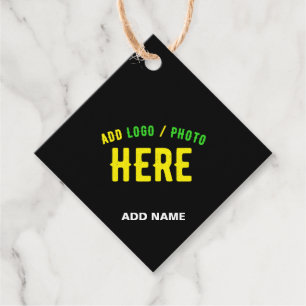 STYLISH MODERN CUSTOMIZABLE BLACK VERIFIED BRANDED FAVOUR TAGS