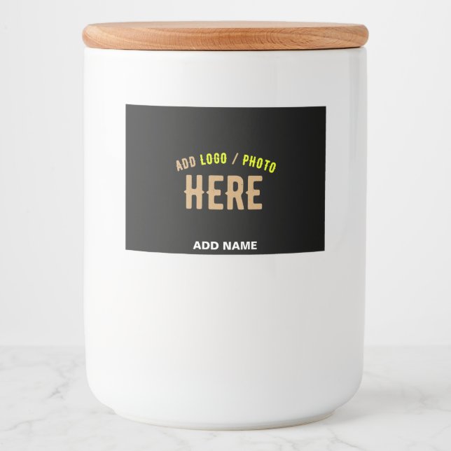 STYLISH MODERN CUSTOMIZABLE BLACK VERIFIED BRANDED FOOD LABEL (Front)