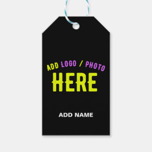STYLISH MODERN CUSTOMIZABLE BLACK VERIFIED BRANDED GIFT TAGS