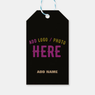 STYLISH MODERN CUSTOMIZABLE BLACK VERIFIED BRANDED GIFT TAGS