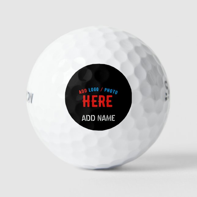 STYLISH MODERN CUSTOMIZABLE BLACK VERIFIED BRANDED GOLF BALLS (Front)