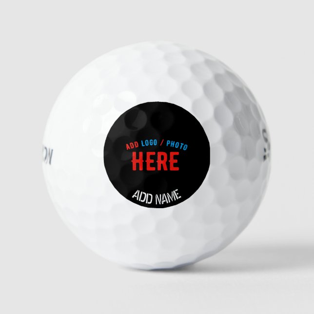 STYLISH MODERN CUSTOMIZABLE BLACK VERIFIED BRANDED GOLF BALLS (Front)