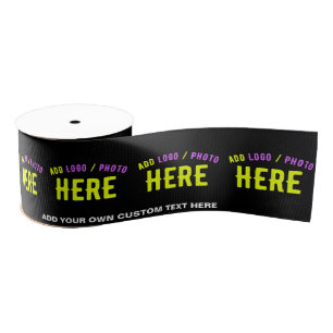 STYLISH MODERN CUSTOMIZABLE BLACK VERIFIED BRANDED GROSGRAIN RIBBON
