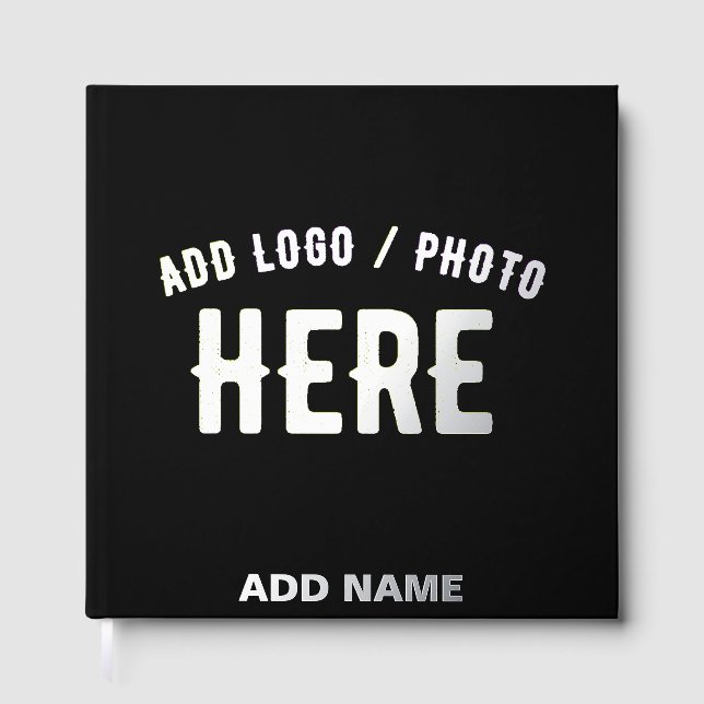 STYLISH MODERN CUSTOMIZABLE BLACK VERIFIED BRANDED GUEST BOOK (Front)