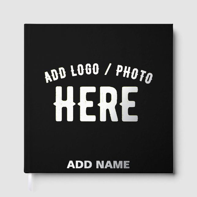 STYLISH MODERN CUSTOMIZABLE BLACK VERIFIED BRANDED GUEST BOOK (Front)