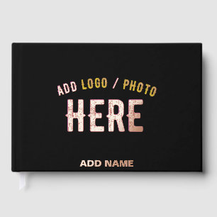 STYLISH MODERN CUSTOMIZABLE BLACK VERIFIED BRANDED GUEST BOOK