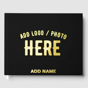 STYLISH MODERN CUSTOMIZABLE BLACK VERIFIED BRANDED GUEST BOOK