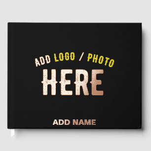 STYLISH MODERN CUSTOMIZABLE BLACK VERIFIED BRANDED GUEST BOOK