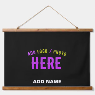 STYLISH MODERN CUSTOMIZABLE BLACK VERIFIED BRANDED HANGING TAPESTRY