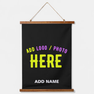STYLISH MODERN CUSTOMIZABLE BLACK VERIFIED BRANDED HANGING TAPESTRY