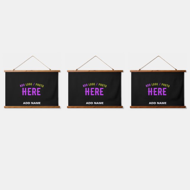 STYLISH MODERN CUSTOMIZABLE BLACK VERIFIED BRANDED HANGING TAPESTRY (Triple)