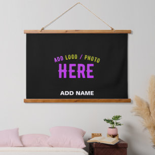 STYLISH MODERN CUSTOMIZABLE BLACK VERIFIED BRANDED HANGING TAPESTRY