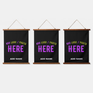 STYLISH MODERN CUSTOMIZABLE BLACK VERIFIED BRANDED HANGING TAPESTRY
