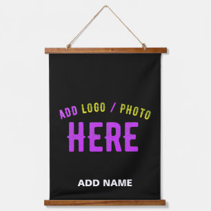 STYLISH MODERN CUSTOMIZABLE BLACK VERIFIED BRANDED HANGING TAPESTRY