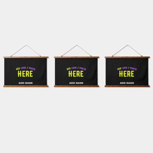 STYLISH MODERN CUSTOMIZABLE BLACK VERIFIED BRANDED HANGING TAPESTRY (Triple)