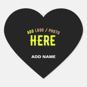 STYLISH MODERN CUSTOMIZABLE BLACK VERIFIED BRANDED HEART STICKER