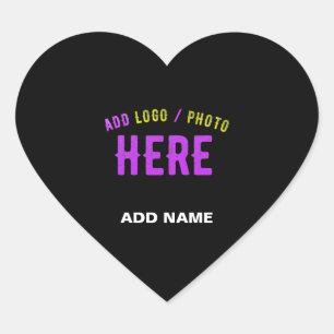 STYLISH MODERN CUSTOMIZABLE BLACK VERIFIED BRANDED HEART STICKER