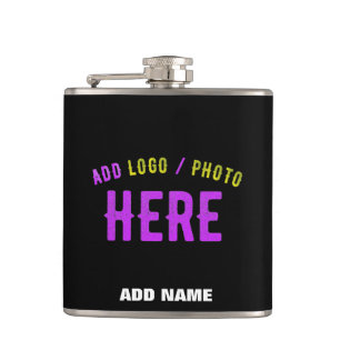 STYLISH MODERN CUSTOMIZABLE BLACK VERIFIED BRANDED HIP FLASK