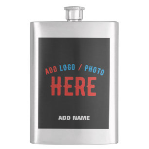 STYLISH MODERN CUSTOMIZABLE BLACK VERIFIED BRANDED HIP FLASK