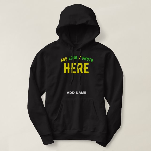 STYLISH MODERN CUSTOMIZABLE BLACK VERIFIED BRANDED HOODIE (Design Front)
