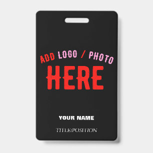 STYLISH MODERN CUSTOMIZABLE BLACK VERIFIED BRANDED ID BADGE