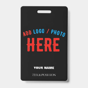 STYLISH MODERN CUSTOMIZABLE BLACK VERIFIED BRANDED ID BADGE