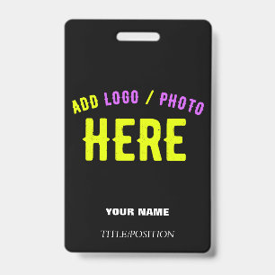 STYLISH MODERN CUSTOMIZABLE BLACK VERIFIED BRANDED ID BADGE