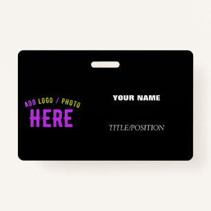 STYLISH MODERN CUSTOMIZABLE BLACK VERIFIED BRANDED ID BADGE