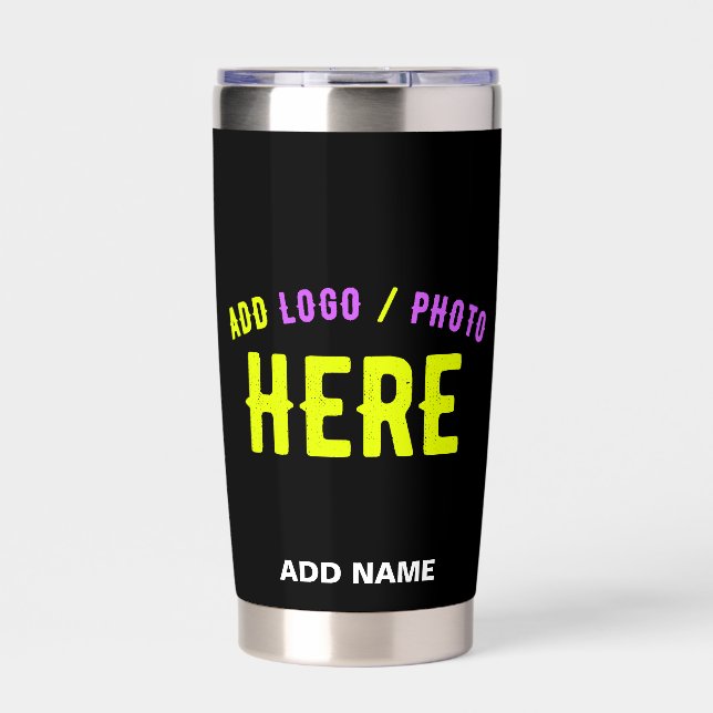 STYLISH MODERN CUSTOMIZABLE BLACK VERIFIED BRANDED INSULATED TUMBLER (Front)