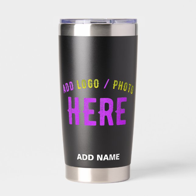 STYLISH MODERN CUSTOMIZABLE BLACK VERIFIED BRANDED INSULATED TUMBLER (Front)