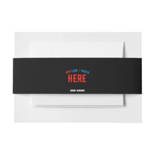 STYLISH MODERN CUSTOMIZABLE BLACK VERIFIED BRANDED INVITATION BELLY BAND