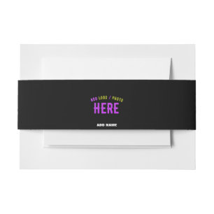 STYLISH MODERN CUSTOMIZABLE BLACK VERIFIED BRANDED INVITATION BELLY BAND