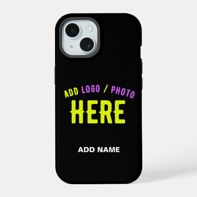 STYLISH MODERN CUSTOMIZABLE BLACK VERIFIED BRANDED iPhone 15 CASE (Back)