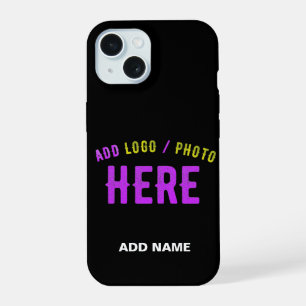 STYLISH MODERN CUSTOMIZABLE BLACK VERIFIED BRANDED iPhone 15 CASE