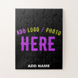 STYLISH MODERN CUSTOMIZABLE BLACK VERIFIED BRANDED JIGSAW PUZZLE<br><div class="desc">THIS IS A DESIGN FITTING FOR EVERYONE.YOU CAN CHANGE, RESIZE OR ADD LOGO, PHOTO, TEXT AND COLOURS THE WAY YOU LIKE.THANK YOU.</div>