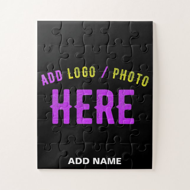 STYLISH MODERN CUSTOMIZABLE BLACK VERIFIED BRANDED JIGSAW PUZZLE (Vertical)
