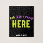 STYLISH MODERN CUSTOMIZABLE BLACK VERIFIED BRANDED JIGSAW PUZZLE<br><div class="desc">THIS IS A DESIGN FITTING FOR EVERYONE.YOU CAN CHANGE, RESIZE OR ADD LOGO, PHOTO, TEXT AND COLOURS THE WAY YOU LIKE.THANK YOU.</div>