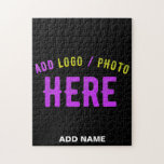 STYLISH MODERN CUSTOMIZABLE BLACK VERIFIED BRANDED JIGSAW PUZZLE<br><div class="desc">THIS IS A DESIGN FITTING FOR EVERYONE.YOU CAN CHANGE, RESIZE OR ADD LOGO, PHOTO, TEXT AND COLOURS THE WAY YOU LIKE.THANK YOU.</div>