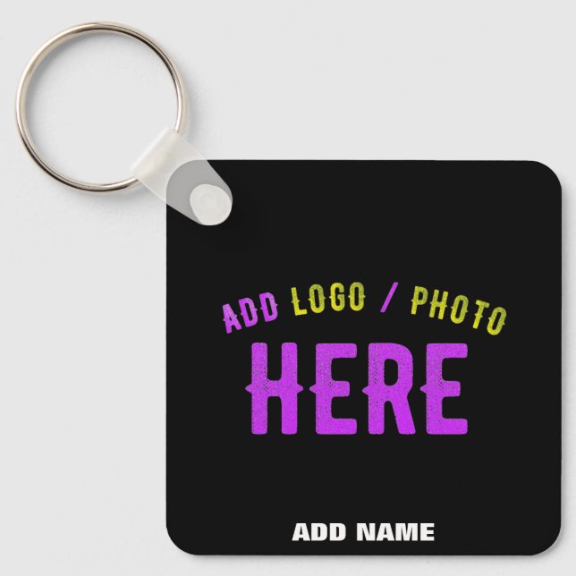STYLISH MODERN CUSTOMIZABLE BLACK VERIFIED BRANDED KEY RING (Front)
