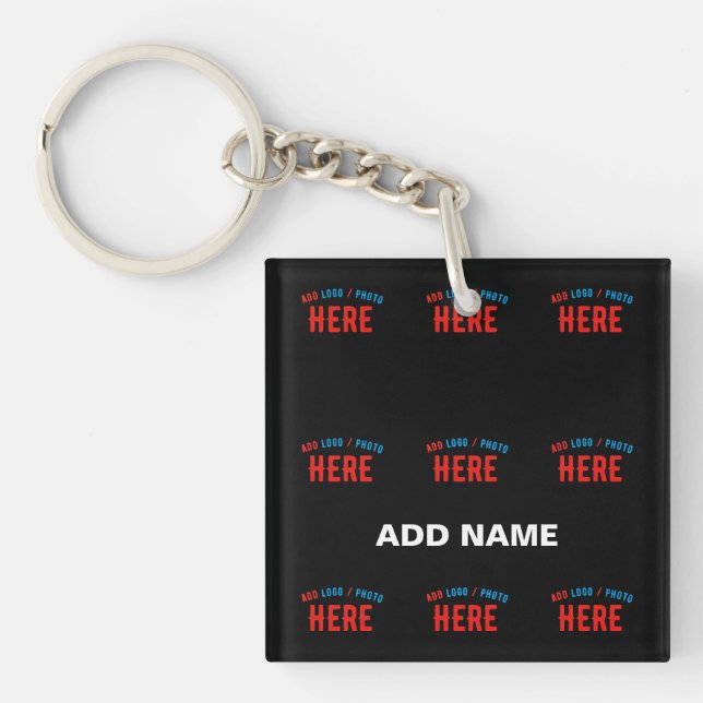 STYLISH MODERN CUSTOMIZABLE BLACK VERIFIED BRANDED KEY RING (Front)