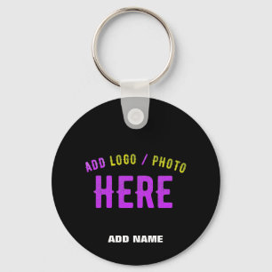 STYLISH MODERN CUSTOMIZABLE BLACK VERIFIED BRANDED KEY RING