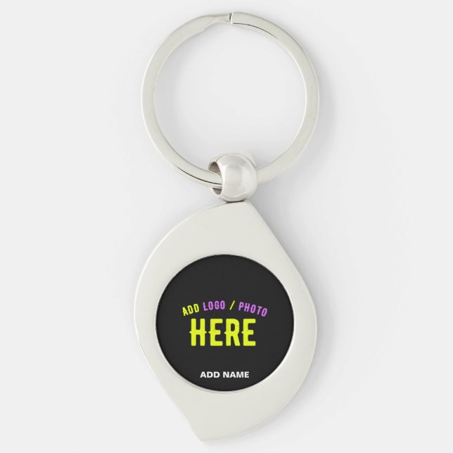 STYLISH MODERN CUSTOMIZABLE BLACK VERIFIED BRANDED KEY RING (Front)
