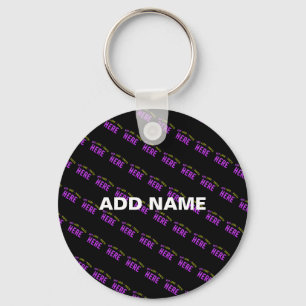 STYLISH MODERN CUSTOMIZABLE BLACK VERIFIED BRANDED KEY RING