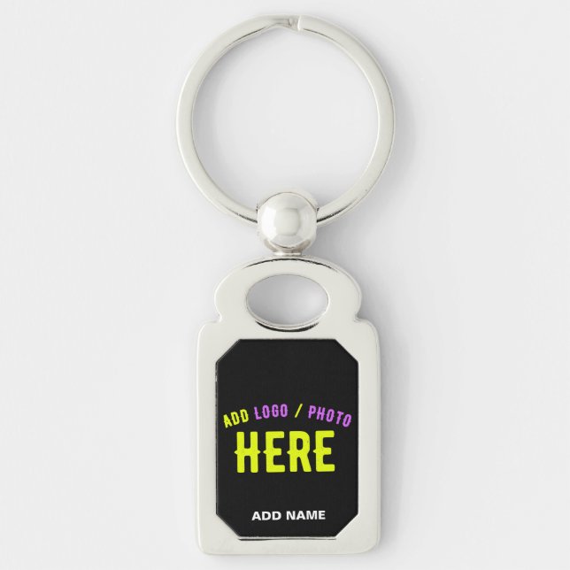 STYLISH MODERN CUSTOMIZABLE BLACK VERIFIED BRANDED KEY RING (Front)