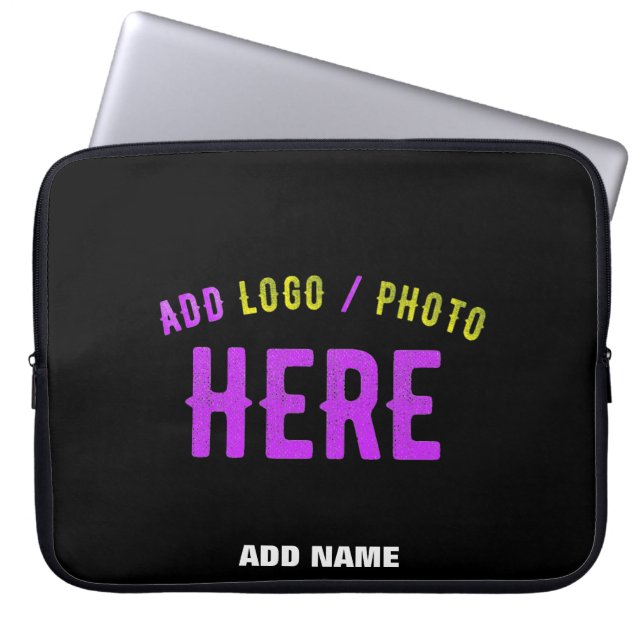 STYLISH MODERN CUSTOMIZABLE BLACK VERIFIED BRANDED LAPTOP SLEEVE (Front)