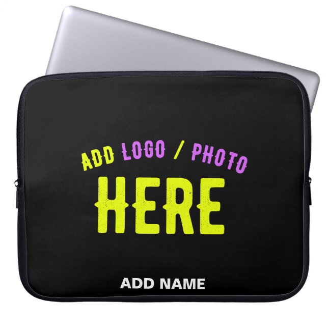 STYLISH MODERN CUSTOMIZABLE BLACK VERIFIED BRANDED LAPTOP SLEEVE (Front)