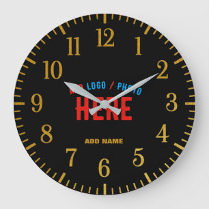 STYLISH MODERN CUSTOMIZABLE BLACK VERIFIED BRANDED LARGE CLOCK