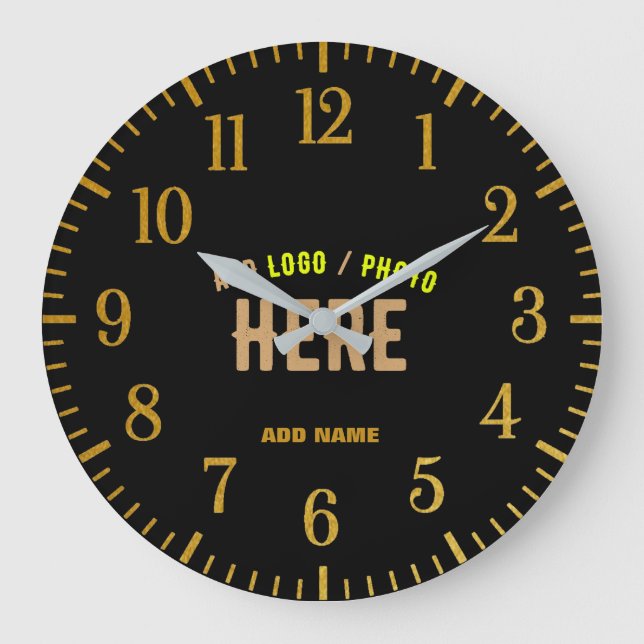 STYLISH MODERN CUSTOMIZABLE BLACK VERIFIED BRANDED LARGE CLOCK (Front)