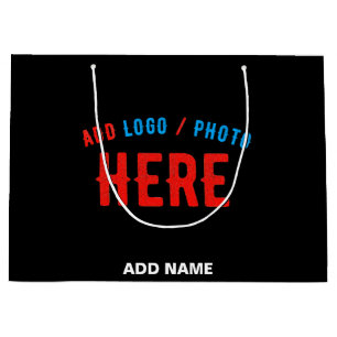 STYLISH MODERN CUSTOMIZABLE BLACK VERIFIED BRANDED LARGE GIFT BAG
